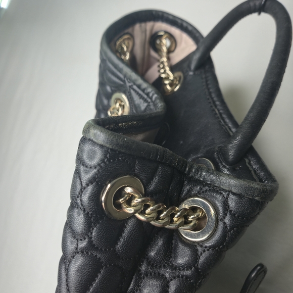 Kate Spade Black and Gold Bloom Quilted Backpack Purse - Picture 15 of 16